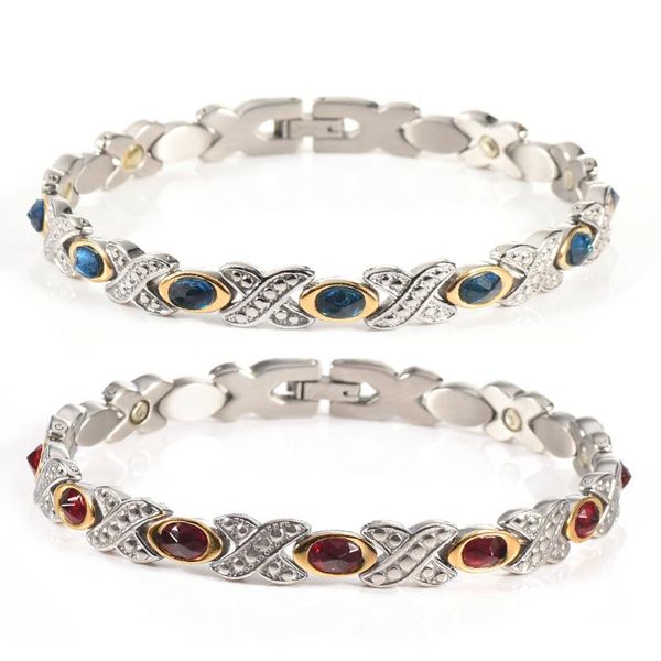 

buy 1 get 1 jewelry magnetic crystal bracelet for women 19.5cm/8mm, Black