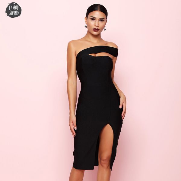 

2019 bandage dress black red one shoulder bodycon summer dress vestidos for women new celebrity party dresses, Black;gray