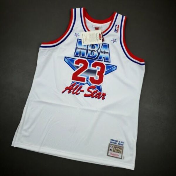 

100% stitched michael jor dan mitchell ness 1991 all star jersey size xs-5xl mens throwbacks basketball jerseys, Gray