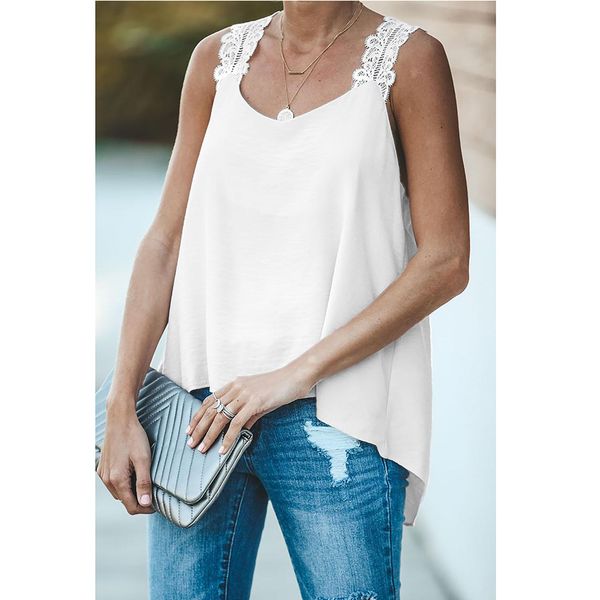 

белый подол узел цветочный цвет блока майка, White