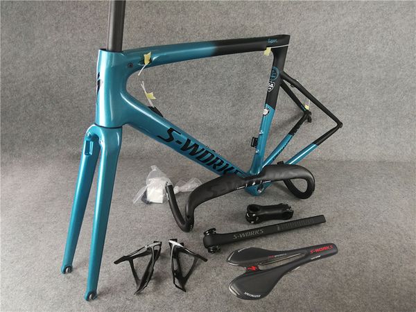 

46-49-52-54-56-58cm Sagan Blue chameleon UD Matte-Glossy SL6 carbon road frames+Handlebar+Saddle+Water bottle cages for sale free shipping