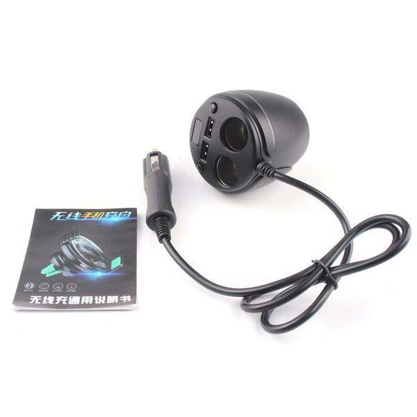 

multifunctional 2 usb car charger cup holder display car charger cigarette lighter splitter with voltage display