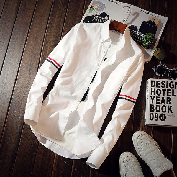 

2019 spring and autumn new trend fashion contrast color ribbon casual solid color large size slim hip hop long sleeve lining, White;black