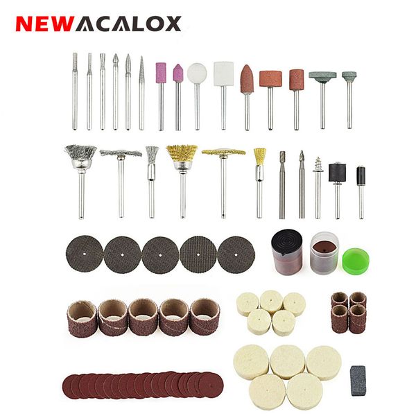 

newacalox 147pcs/lot abrasive accessories rotary tool bit set dremel 1/8" shank grinding carving polishing for rotary machine