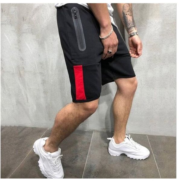 

2019 fashion men shorts cotton patchwork men casual jogger shorts bermuda patchwork brand mens gym fitness, White;black