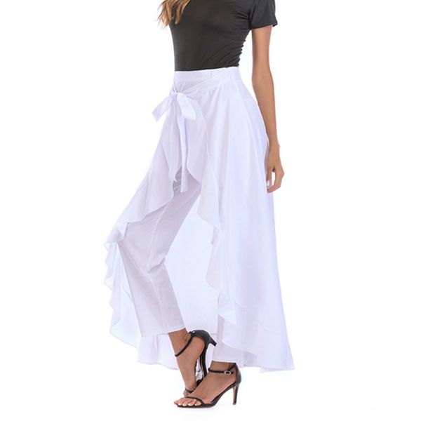 

spring summer womens gothic skirt casual irregular ruffle edge bow high waist long skirt elegant party pleated gothic punk falda, Black