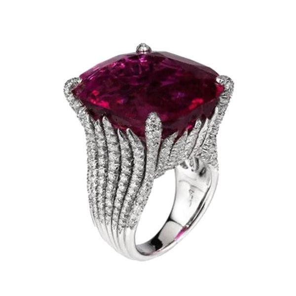 

women jewelry inlaid finger ring dazzling square rings prong setting luxury wedding bands engagement, Golden;silver