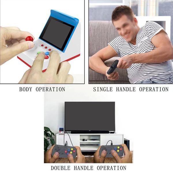 

a6 retro mini fc game arcade red and white machine built-in 360 double handle retro handheld mini game arcade
