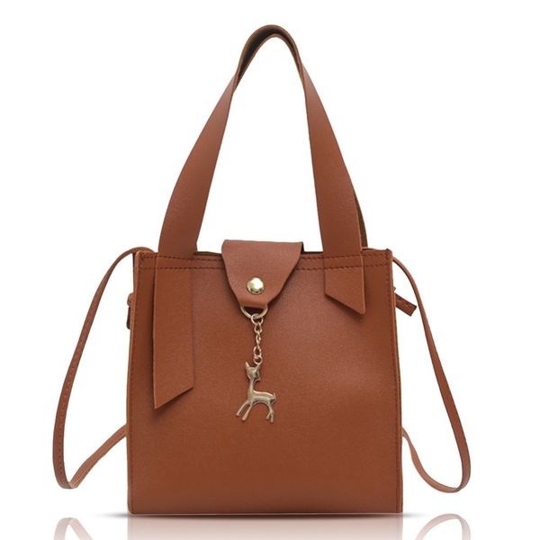 

women deer handbag pu leather small messenger tote bags handbags casual pure mini shoulder bags female strap crossbody pouch