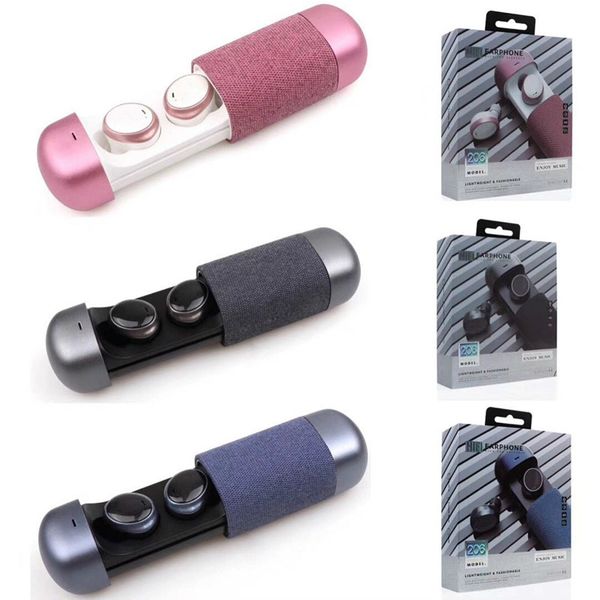 

wireless bluetooth 5.0 earbuds headset stereo hifi in ear mini earbuds sports in-ear fabric charger box with retail packaging