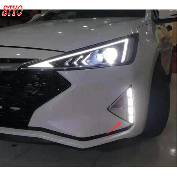 

styo car led light guide daytime running lights drl led fog lamp for elantra avante 2019 2020