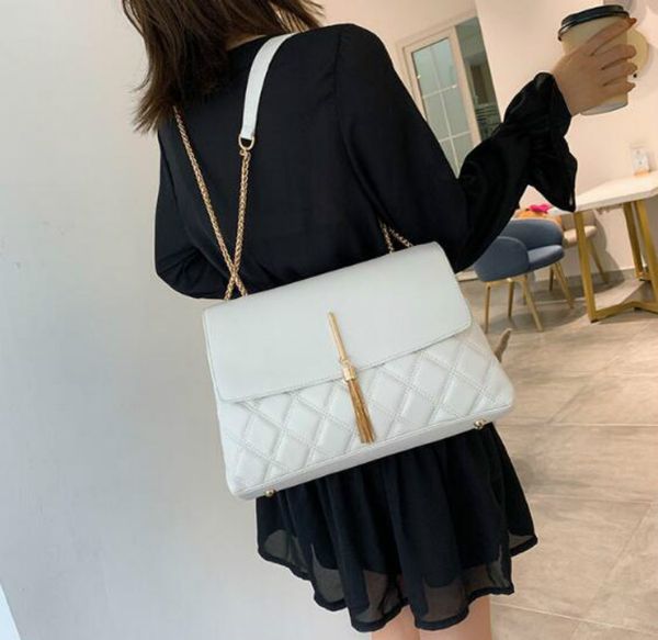 

designer retro women chain big tassel handbags women shoulder bags luxury pu leather crossbody bag large tote lady purse new/55