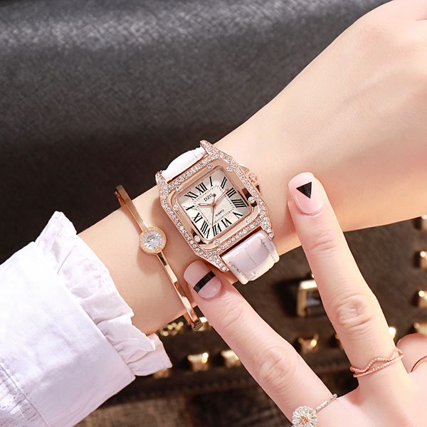 

luxury women fashion red quartz watch lady leather watchband casual waterproof wristwatch gift for wife 2019 stars, Slivery;brown