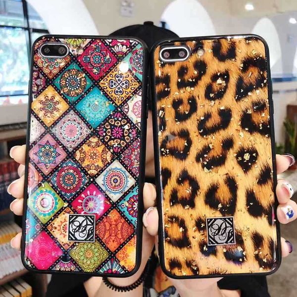 

2019 for iphone xr leopard case gold foil phone case iron plate designer phone case
