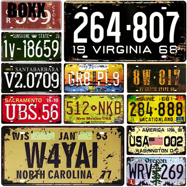 

нам 2 номер автомобиля металл номерного знака табличка металл олово знак винтажный металл признаки старинные бар украшения гаража бляшки пла