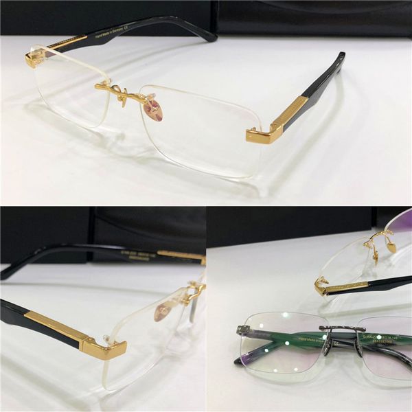

fashion prescription eyeglasses the artis i rimless frame big legs optical glasses clear lens simple business style for men, Black