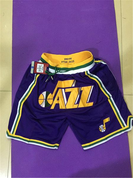 

utah (purple) just don basketball mesh shorts swingman shorts, Black
