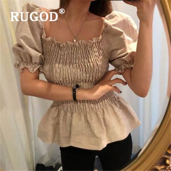 

rugod puff sleeve women shirts korean ruffles white blouses elegant slim tunique and blouses femme blusa feminina 2019