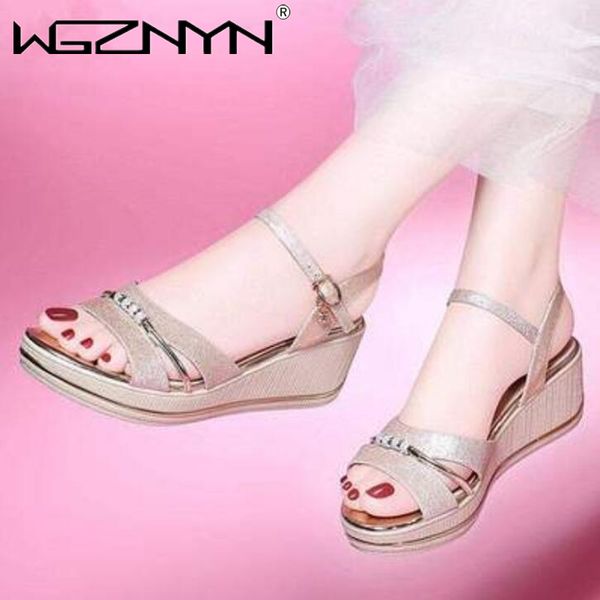 

outdoor platform women sandals fashion quality comfortable bohemian women sandals lady shoes high heel wedges shoes for, Black