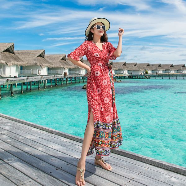 new look red summer dress
