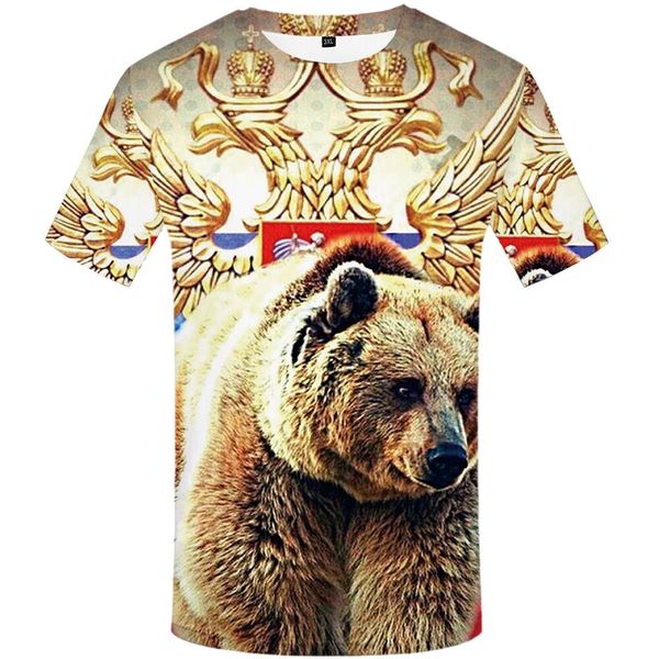 

funny crown bear and gold faddish new style fashion t shirt 3d print men/womens summer round collar short sleeve casual u1588, White;black