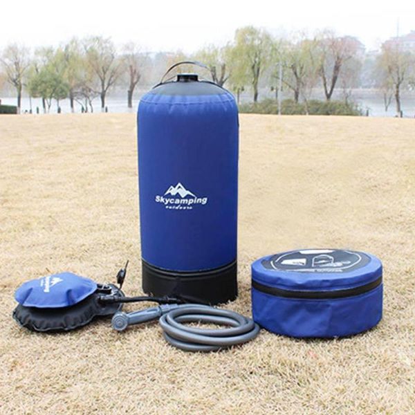 

heated shower bag solar energy shower bag outdoor sport water bath with foot pump pvc outdoor field survival