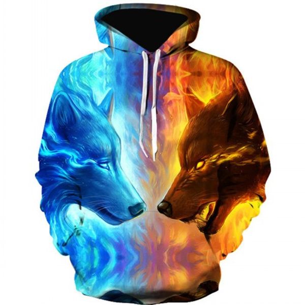 

hoodies sweatshirts men zipper hoodie 3d printing pullover animal tracksuits brand coat streetwear drop ship size xs-3xl, Black