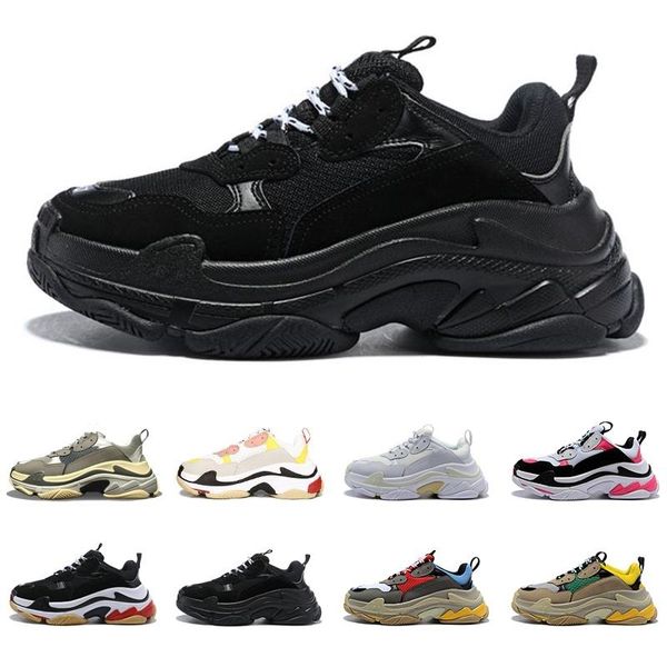 

2019 новый Париж Crystal Bottom Triple-S Leisure Shoes обувь на платформе Triple S кроссовки для мужчин женщин Vintage Kanye Grandpa Trainer