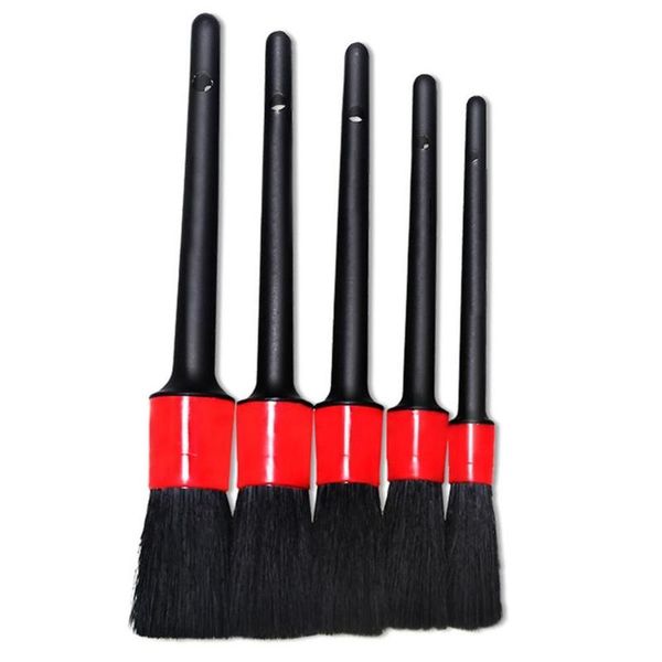 

5pcs natural boar hair cleaning brush auto detailing brush set car cleaning brushes new