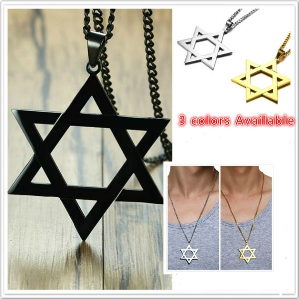 

3 цвета мода стиль мужская шесть звезд ожерелье из нержавеющей стали цепи ожерелье link ювелирных подарков для мужчин, мальчиков j833, Silver