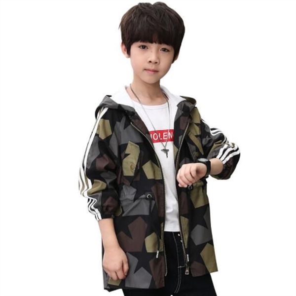 

boys jacket 2019 fashion spring autumn camouflage coats army children's windbreaker outerwear teenage coat 5-15y, Camo