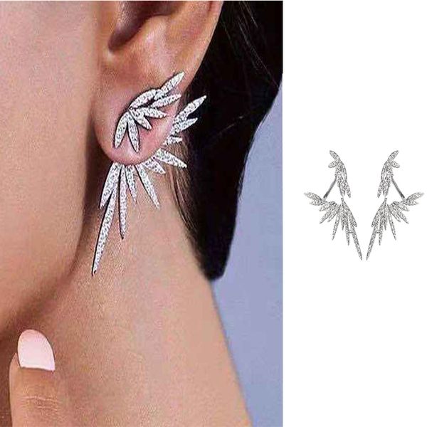 

2019 new korean version shiny crystal pendant earrings geometric elegant for women earrings fashion jewelry gift, Silver
