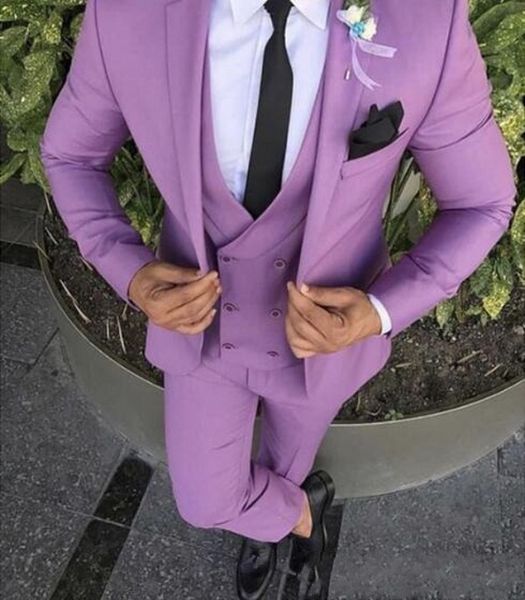 

handsome three pieces wedding tuxedos 2020 groom suits notched lapel mens clothing sets groomsmen tuxedos (jacket+vest+pants) al6318, Black;gray