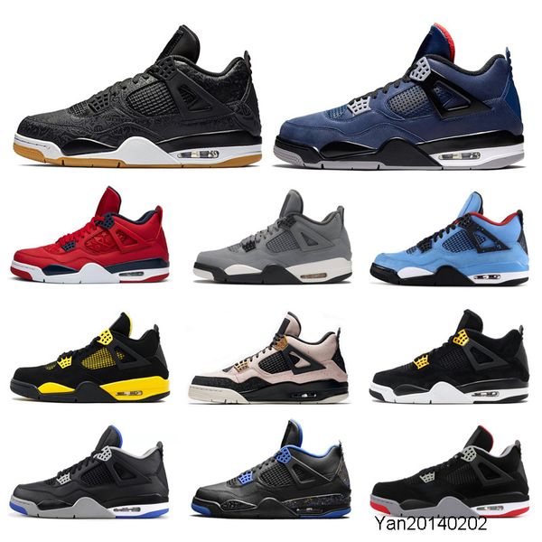 

loyal blue cool grey men basketball shoes bred 4s black cat laser black gum fiba what the 4 mens trainers sports sneakers 7-13