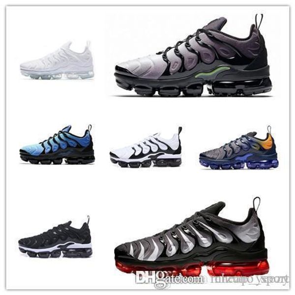 

new 2019 tn plus mens shoes sneakers breathable men women classic black white solid color running shoes outdoor shoes