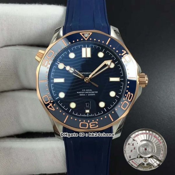 

7 style bf diver 300m co-axial 8800 master chronometer 42mm rg automatic mens watch 210.22.42.20.03.002 blue dial rubber strap watches, Slivery;brown