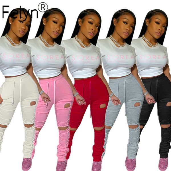 

felyn 2020 ins internet celebrity famous pants solid hole ruched flare style summer elastic sports trousers, Black;white