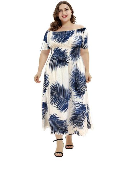 

plus-size casual summer dress women flora printed maxi vestido feminino robe femme women vintage woman long dress over size, Black;gray