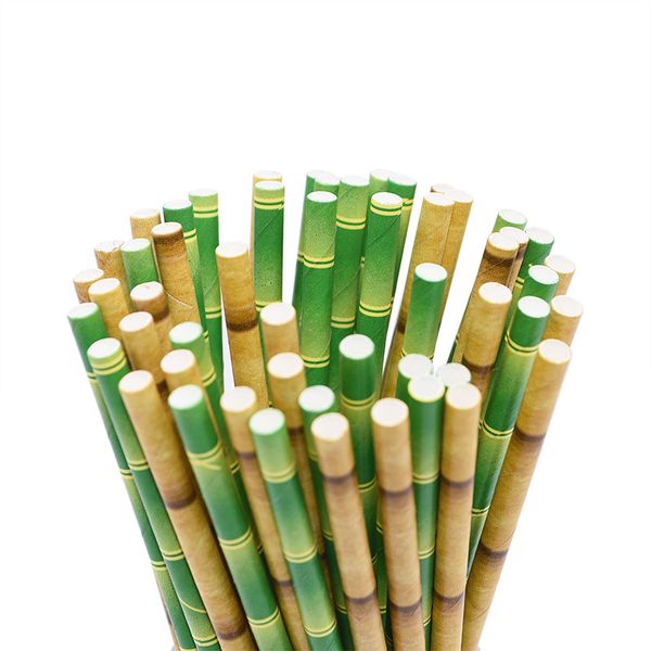 

green bamboo panda paper straws wedding favors drinking straw baby shower kids birthday party decoration event supplies