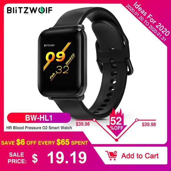 

blitzwolf bw-hl1 smart watch wristband ips big screen 8 sports mode ip68 waterproof display hr blood pressure o2 fitness tracker, Slivery;brown