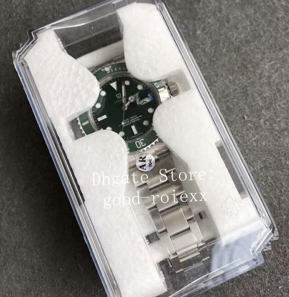 

men's waterproof watches date 904l steel automatic cal.3135 watch ceramic bezel 116610lv dive men crystal ar factory eta wristwatches, Slivery;brown