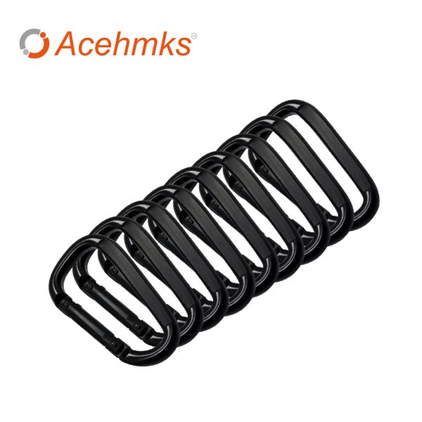 

acehmks 2 pcs hammock tree strap carabiner strong ultralight portable hammock safety buckle for hanging black