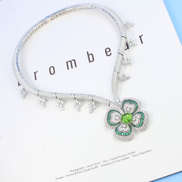 

flower necklace woman custom 2020 fashion new s925 sterling silver wedding gift flower luxury personality accessori