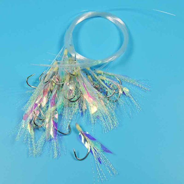 

100pcs offshore angler flash fish skin sabiki rigs with fluorocarbon leader