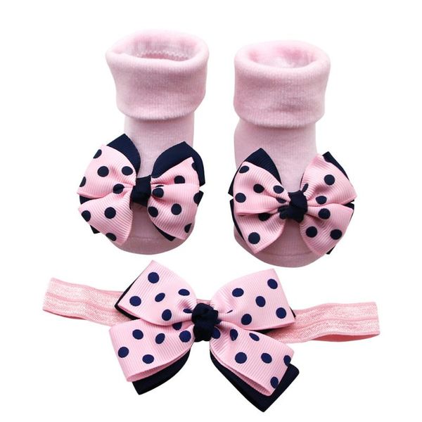 

baby socks + hair belt floor non-slip cotton cartoon doll socks with bells baby girls boys soft cute boots child wave point sock, Pink;yellow