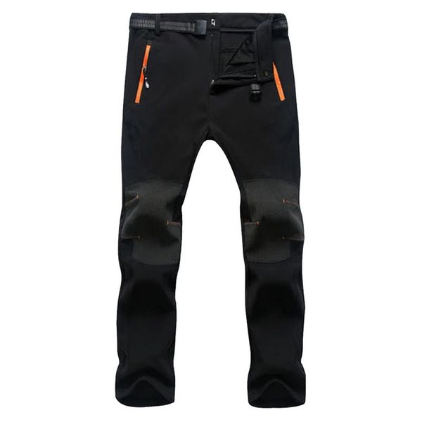 

monerffi fashion men's autumn winter fleece thermal waterproof outdoor pants clearance sale men bodybuilding windproof trousers, Black