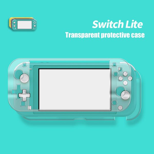 

for nintend for switch lite silicone protection case crystal clear mini shell cover with tempered glass screen protector