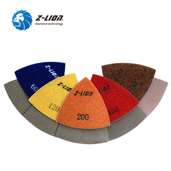 

z-lion 80mm triangular polishing sanding pad 5pcs renovator multi tool electroplated diamond pads accessory for renovator dremel