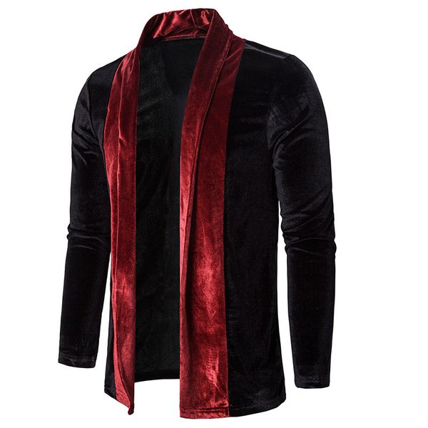 

mens deisgner jacket fashion slim cardigan coat autumn luxury mens solid color outerwear, Black