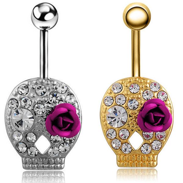 Acheter Femmes Cool Or Rose Fleur Crane Sexe Corps Pierciangs Nombril Piercing Piercing Mode Punk Bijoux Or Et Argent De 8 28 Du Inoecom1